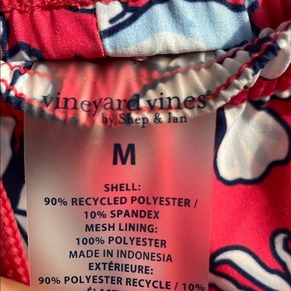 Vineyard Vines Coral and Blue Swim Trunks Shorts with Elastic Waistband Medium - Picture 7 of 16